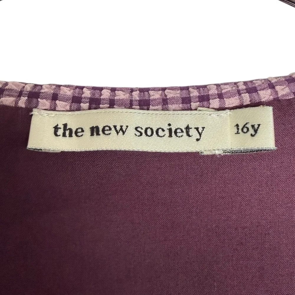The New Society Girls Anabella Check Dress 16 Seersucker Peter Pan Collar Pink